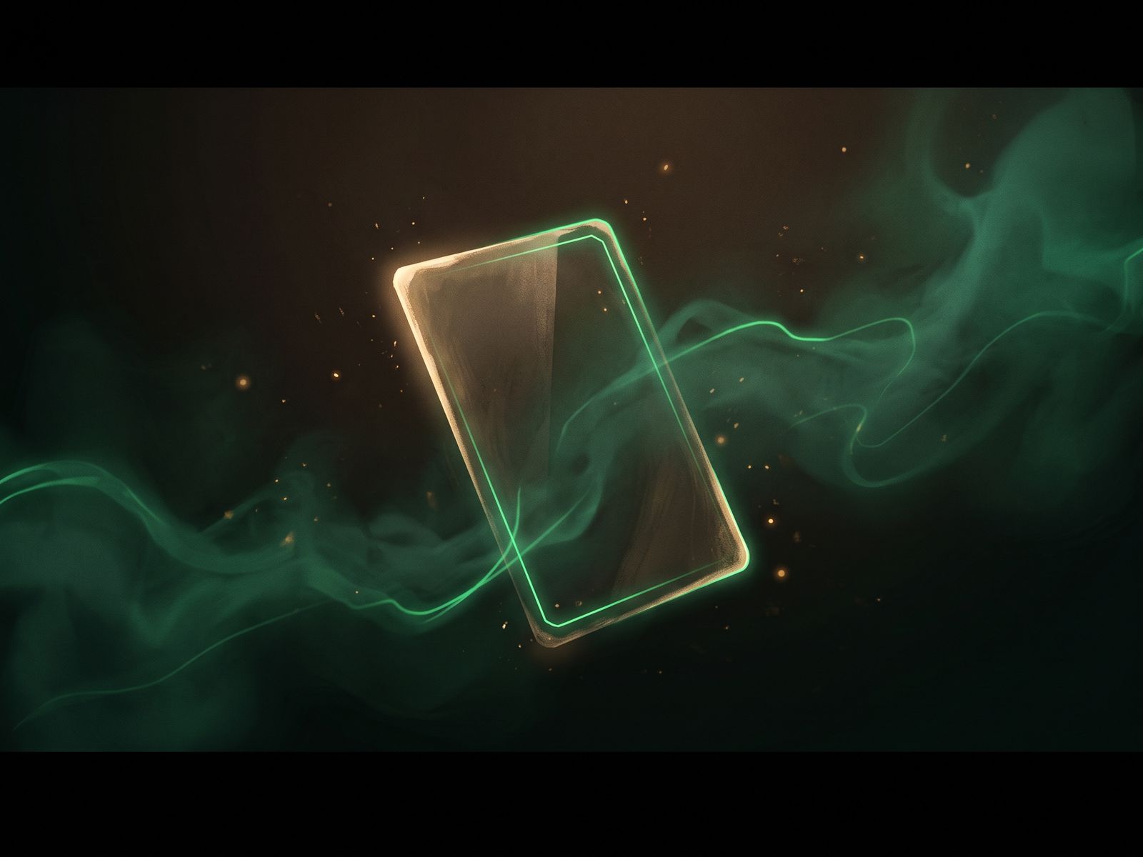 Translucent playing card suspended in stillness